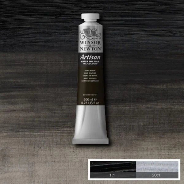 Winsor & Newton Artisan Water-Mixable Oil Paint S1 Ivory Black - Image 2