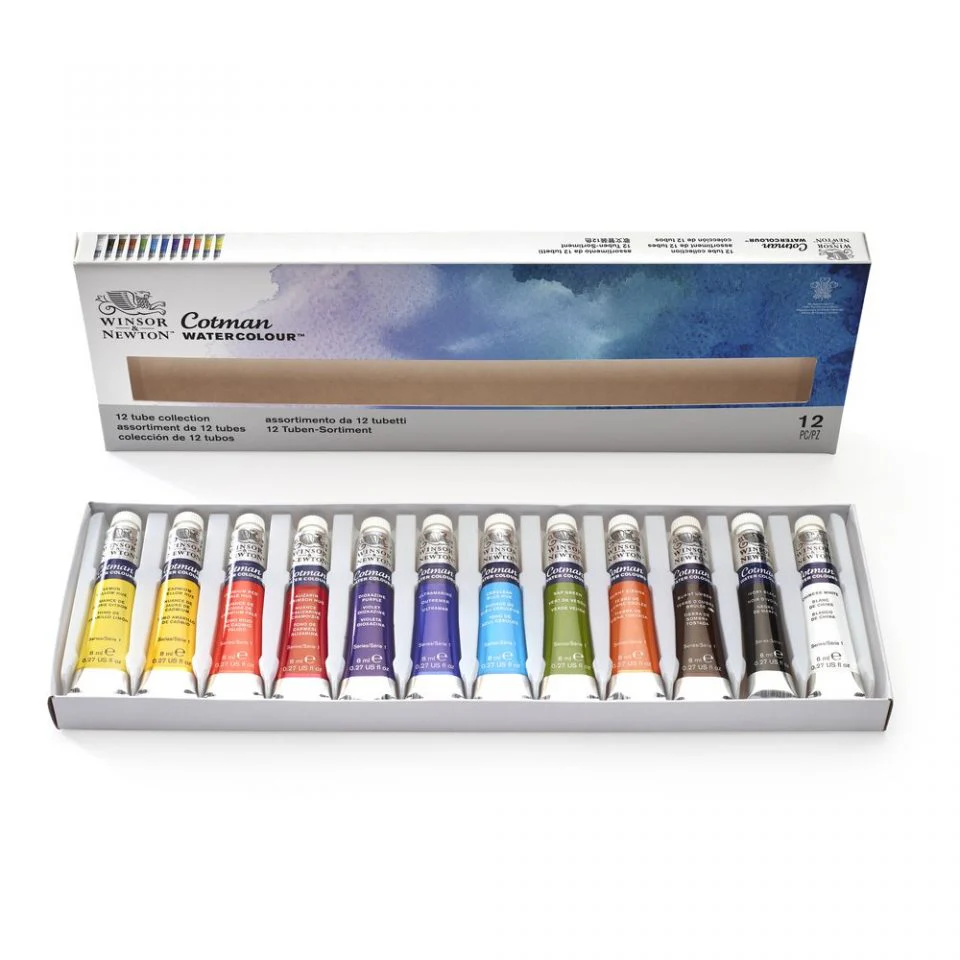Winsor & Newton Cotman Watercolour Paint Collection 8ml Tube Set 12 - Image 6