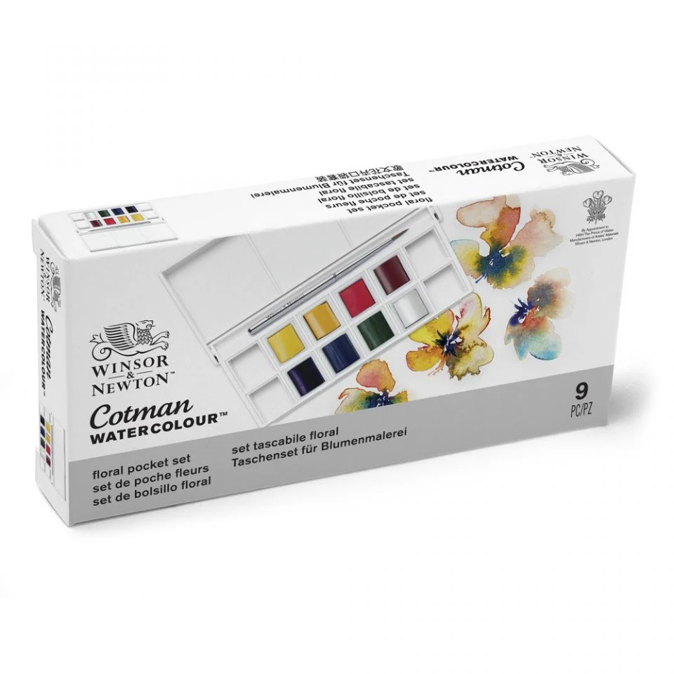 Winsor & Newton Cotman Watercolour Paint Floral Pocket 1/2 Pan Set 9 - Image 4