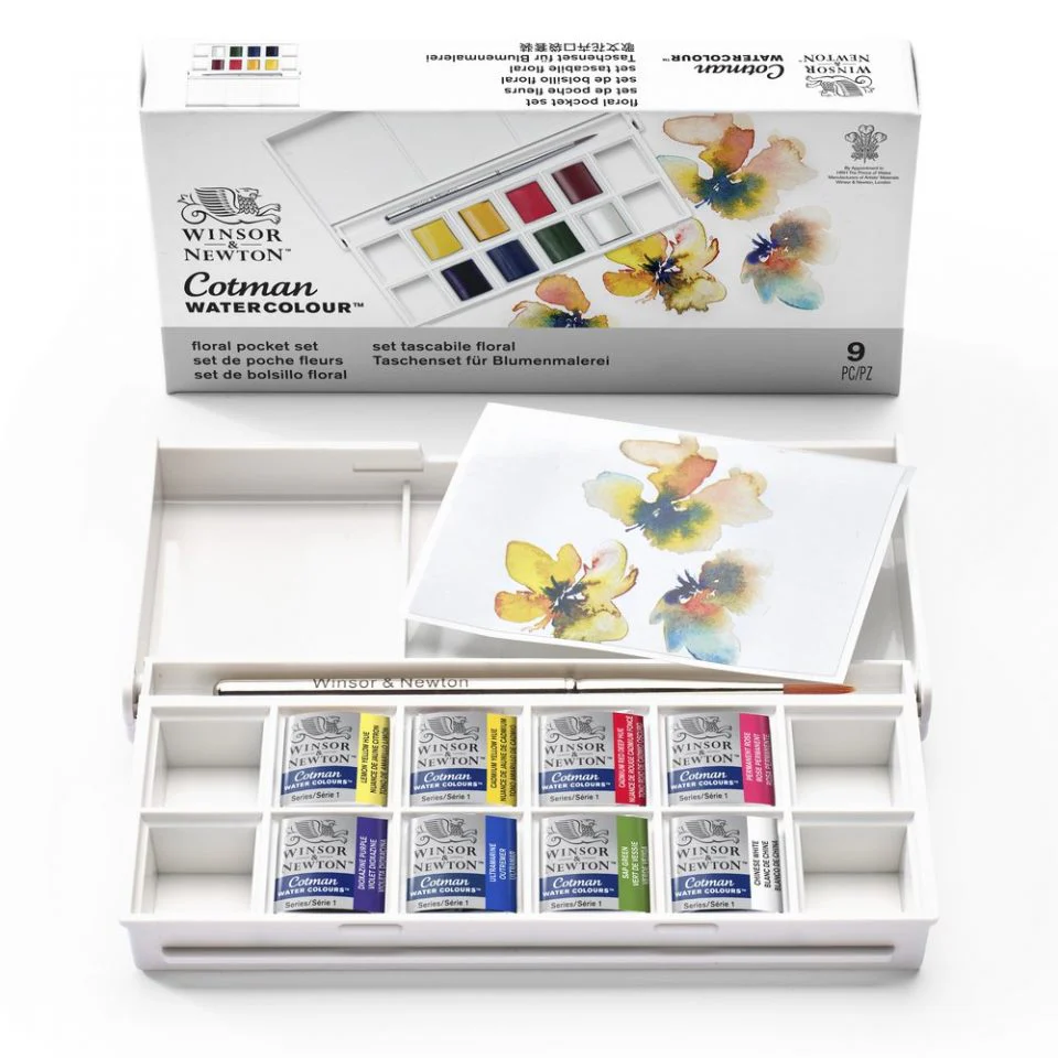 Winsor & Newton Cotman Watercolour Paint Floral Pocket 1/2 Pan Set 9 - Image 6