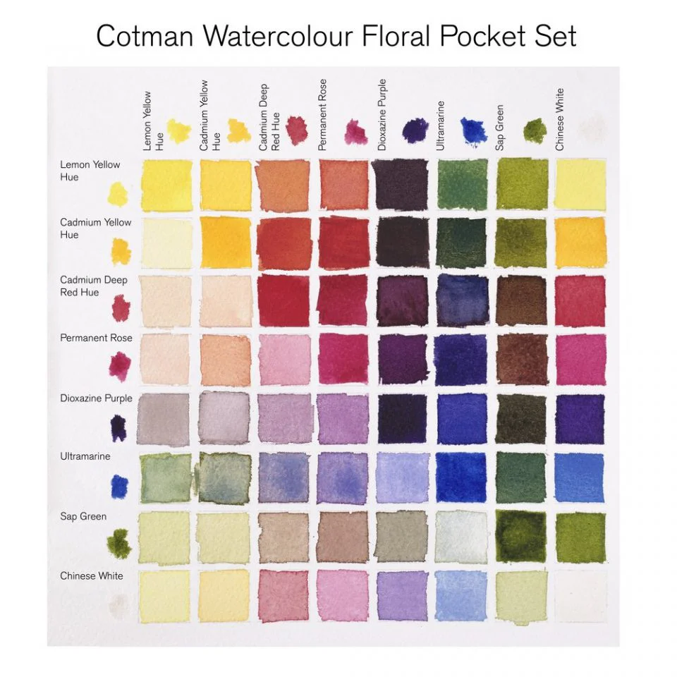 Winsor & Newton Cotman Watercolour Paint Floral Pocket 1/2 Pan Set 9 - Image 9