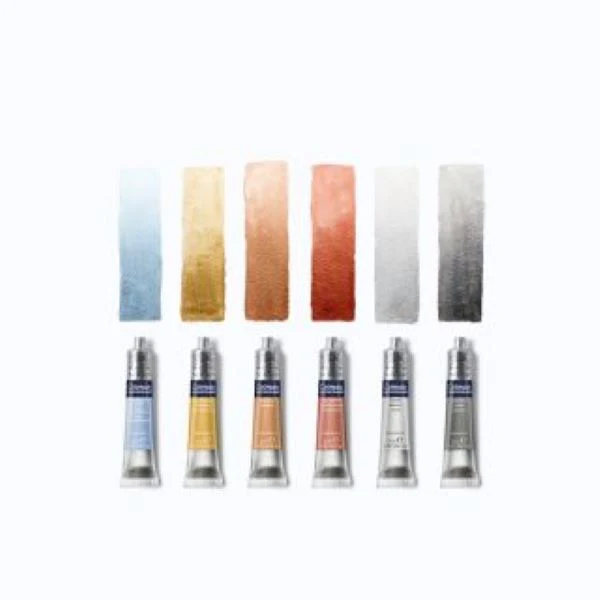 Winsor & Newton Cotman Watercolour Paint Metallic 8ml Tube Set 6 - Image 3