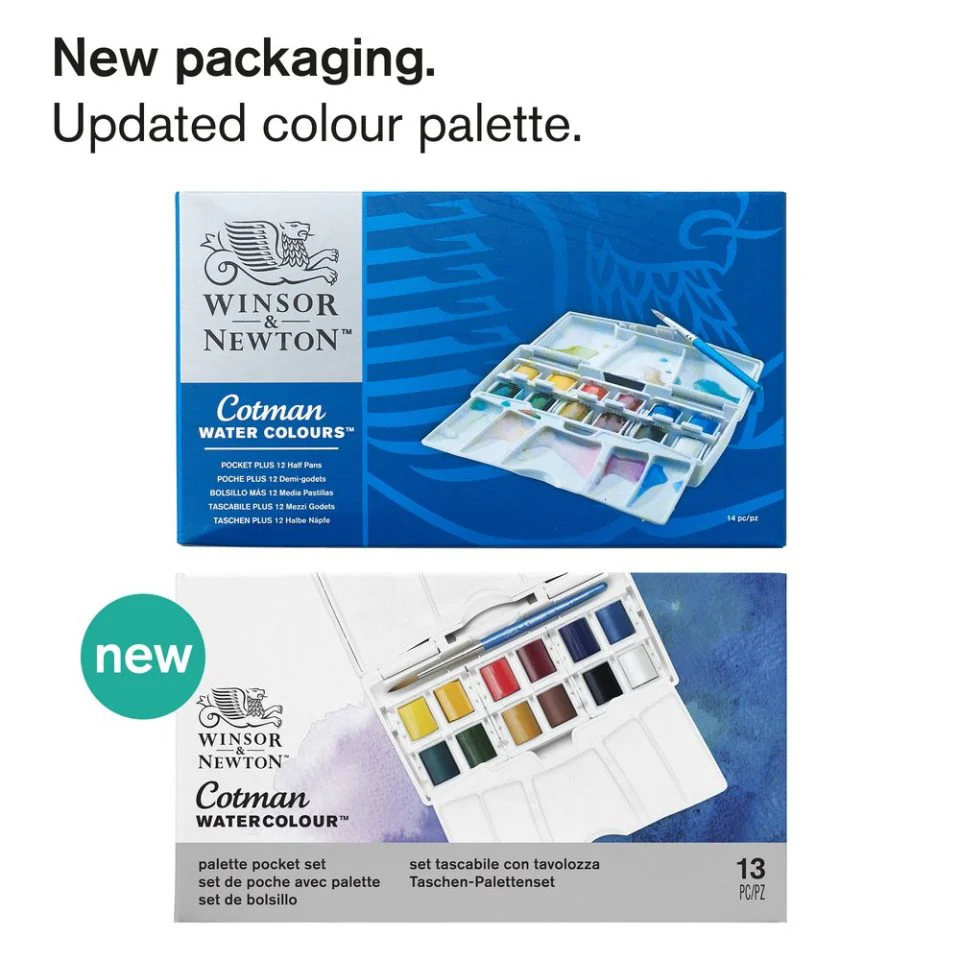 Winsor & Newton Cotman Watercolour Paint Palette Pocket 1/2 Pan Set 12 - Image 11