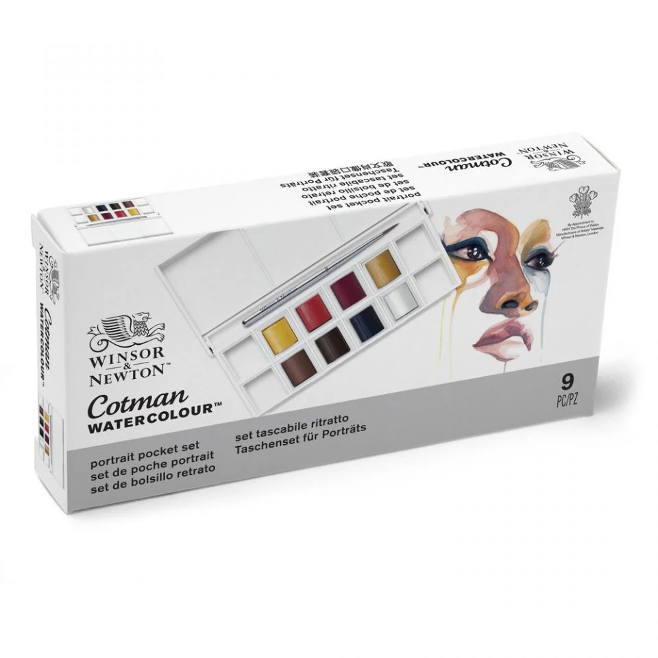 Winsor & Newton Cotman Watercolour Paint Portrait Pocket 1/2 Pan Set 9 - Image 3