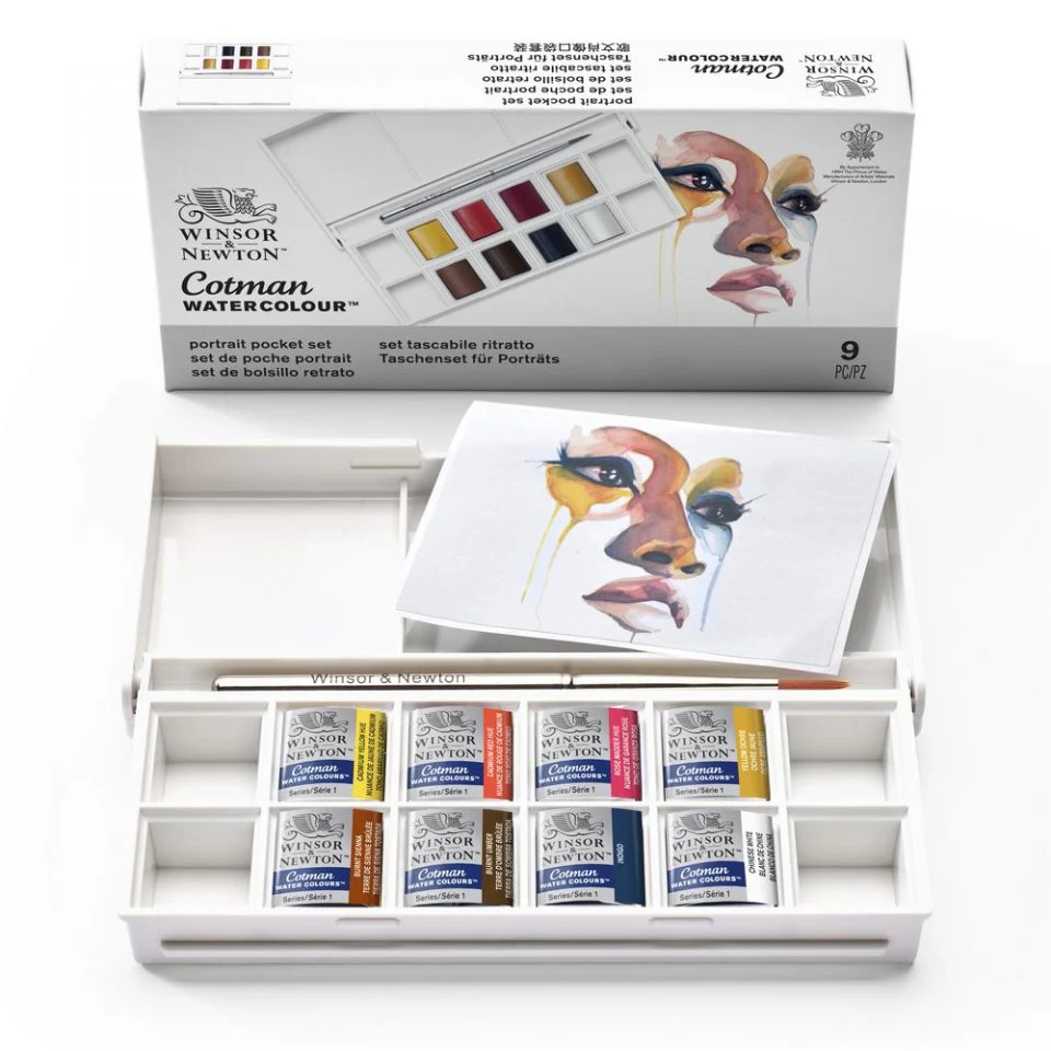 Winsor & Newton Cotman Watercolour Paint Portrait Pocket 1/2 Pan Set 9 - Image 4