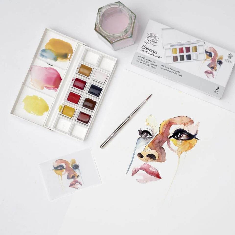 Winsor & Newton Cotman Watercolour Paint Portrait Pocket 1/2 Pan Set 9 - Image 5