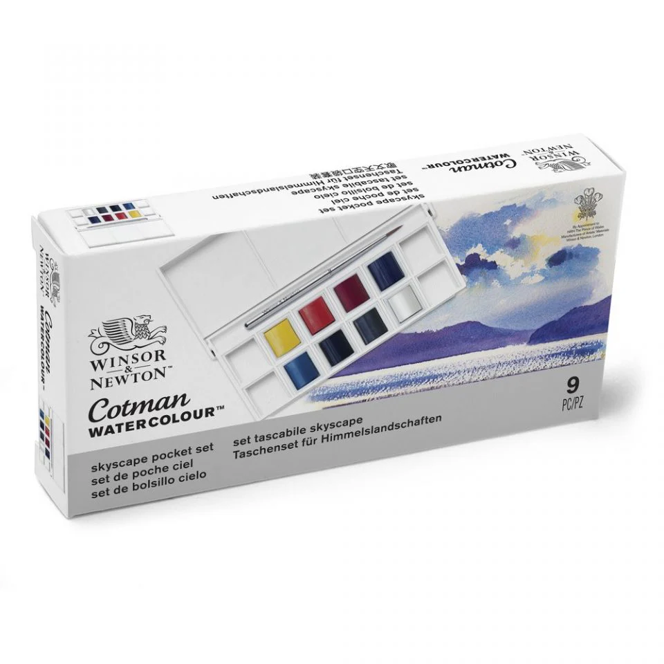 Winsor & Newton Cotman Watercolour Paint Skyscape Pocket 1/2 Pan Set 9 - Image 3