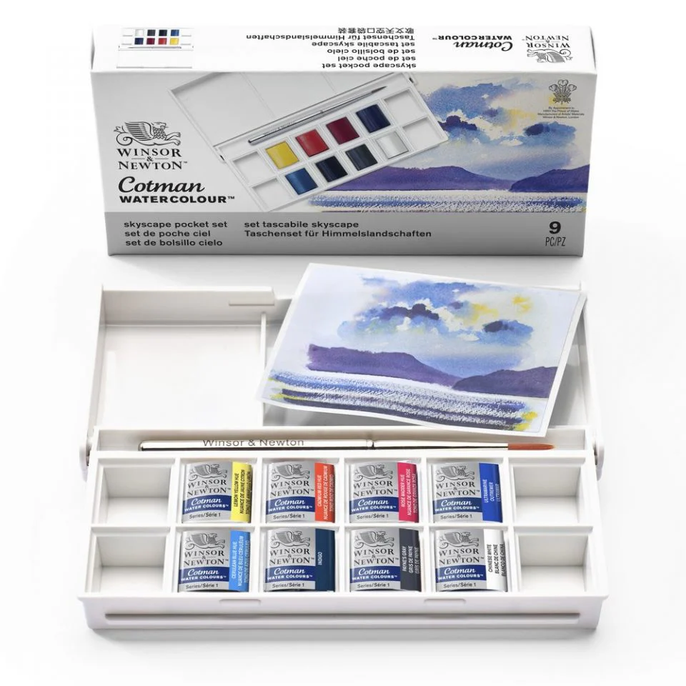 Winsor & Newton Cotman Watercolour Paint Skyscape Pocket 1/2 Pan Set 9 - Image 4