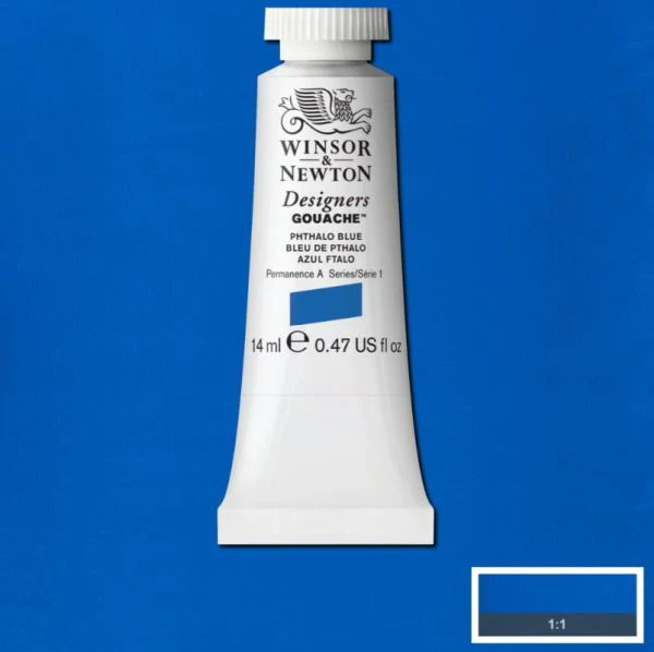 Winsor & Newton Designer Gouache Paint S1 Phthalocyanine Blue Red Shade