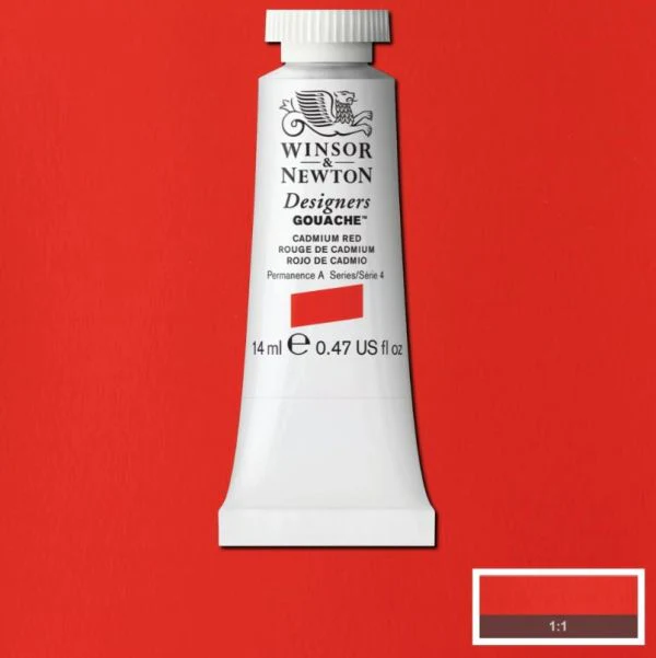 Winsor & Newton Designer Gouache Paint S4 Cadmium Red - Image 4