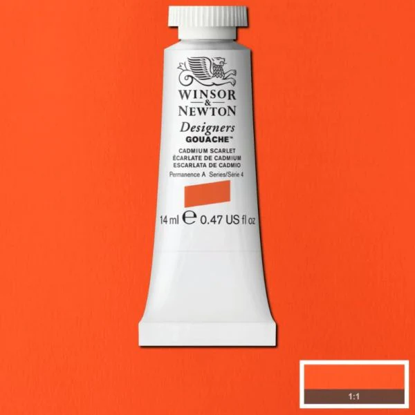 Winsor & Newton Designer Gouache Paint S4 Cadmium Scarlet