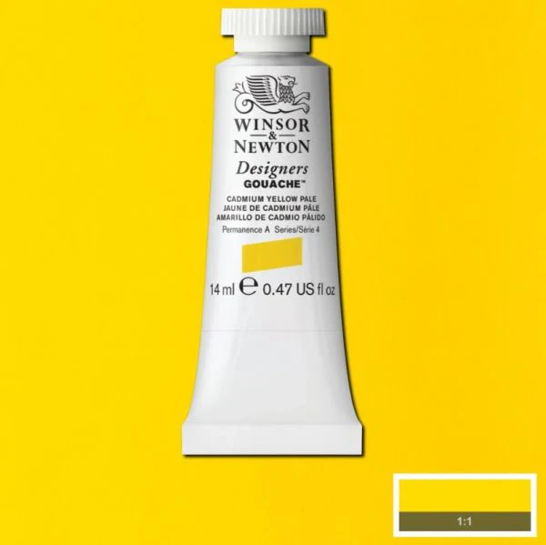 Winsor & Newton Designer Gouache Paint S4 Cadmium Yellow Pale - Image 4