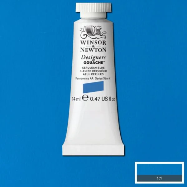 Winsor & Newton Designer Gouache Paint S4 Cerulean Blue - Image 4